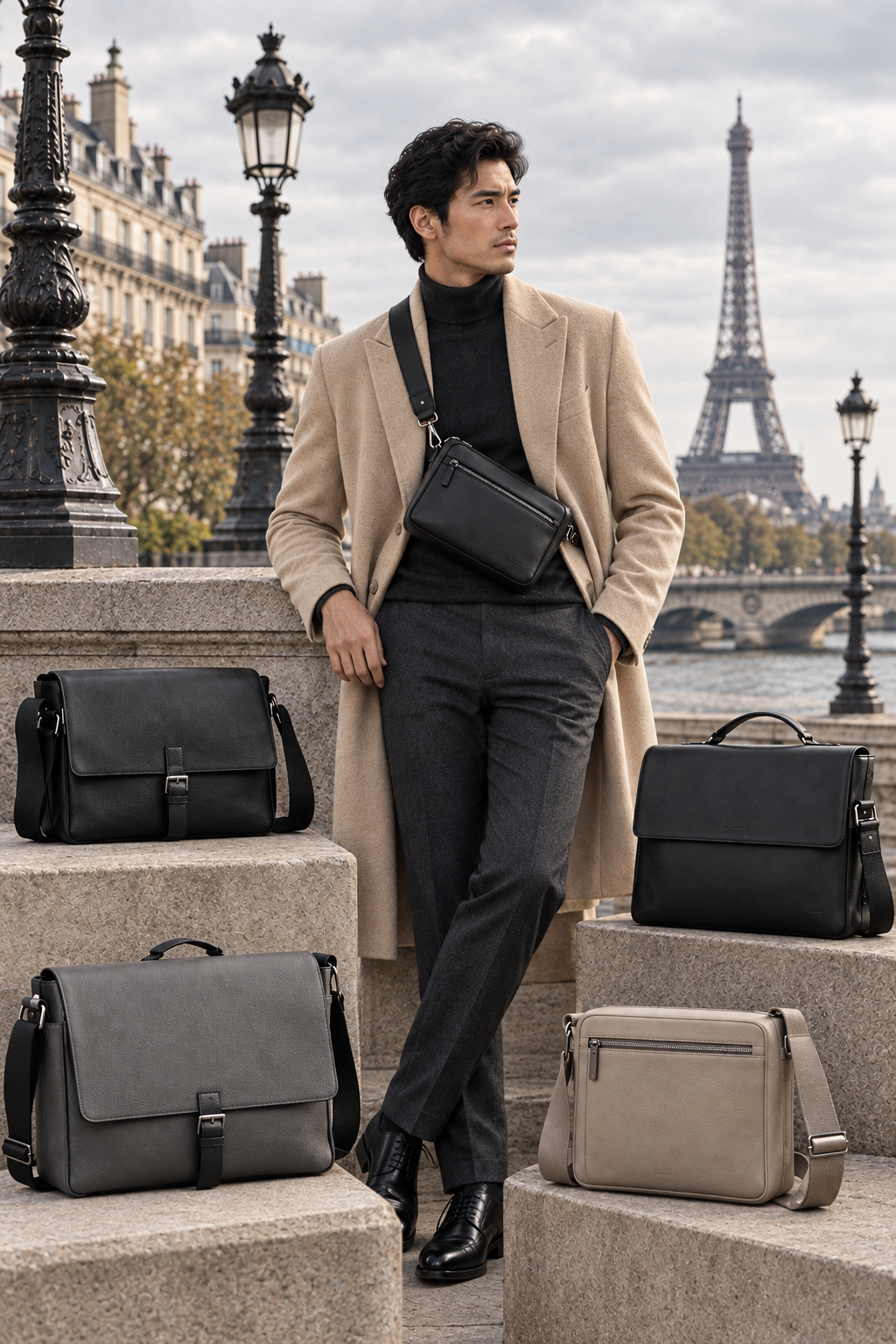 Chic en Bandoulière — Homme Asiatique Paris