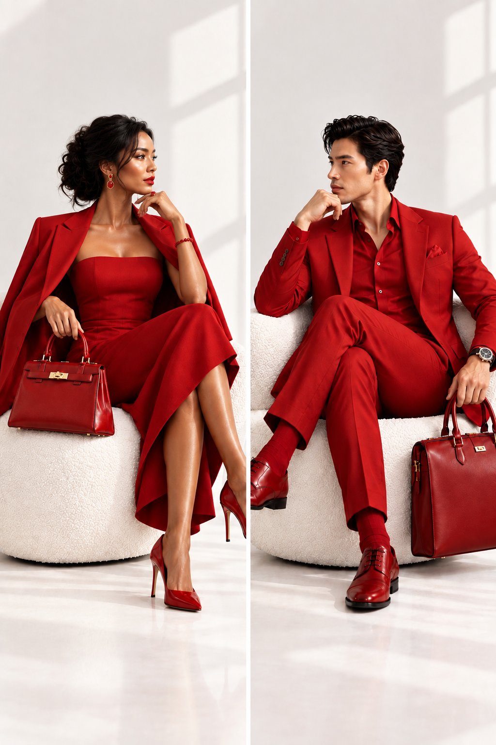 Rouge — Femme Afro + Homme Asiatique