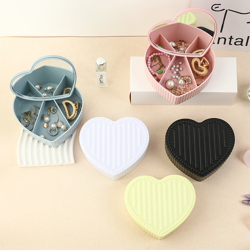 Boîte à Bijoux Luxe avec Miroir — Grande Capacité, Multi-Compartiments, 5 Coloris