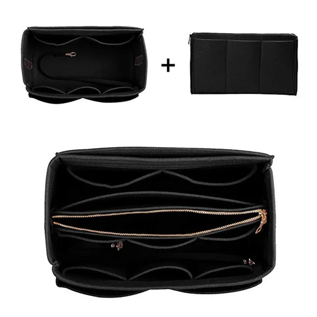 Trousse de Maquillage Multi-Poches en Feutre — Organisateur Cosmétique Femme | 4 Coloris, 3 Tailles
