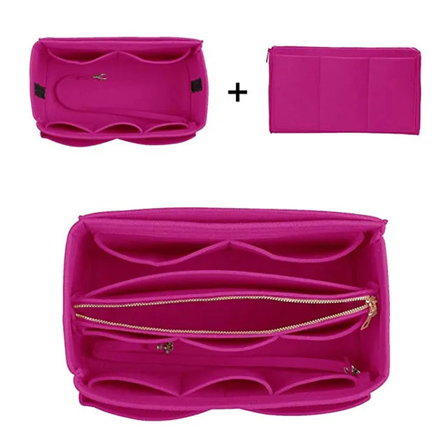 Trousse de Maquillage Multi-Poches en Feutre — Organisateur Cosmétique Femme | 4 Coloris, 3 Tailles