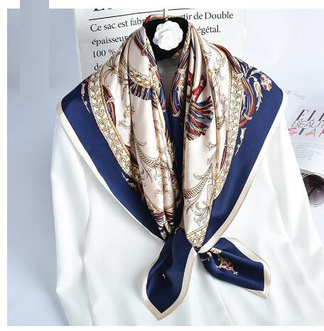 Natural Silk Square Scarf — European Style, All Seasons, Women's | 8 Colors