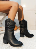 Women's Western Cowboy Boots with Heel — Round Toe | Sizes 36-42 | 4 Colors
