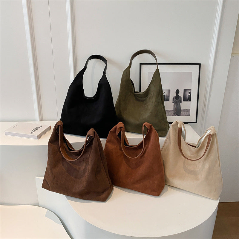 Grand Tote Bag Style Suede — 6 Coloris