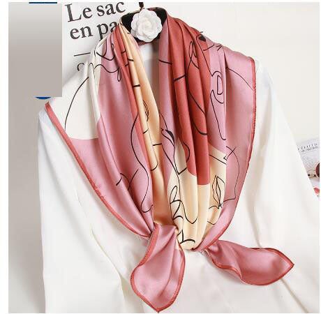 Natural Silk Square Scarf — European Style, All Seasons, Women's | 8 Colors