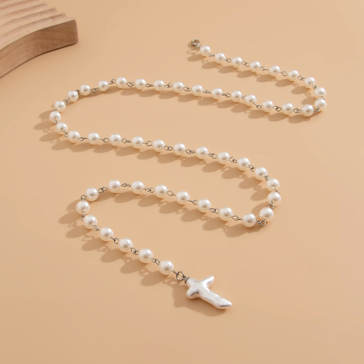 Collier Y en Perles — Forme Croix & Frange, Style Tendance, Femme | 2 Coloris, 2 Modèles