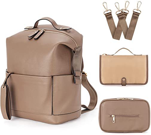 Sac Maman & Bébé Grande Capacité — Cuir PU, Sac à Dos | 4 Coloris