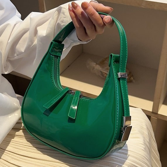 Small Faux Leather Underarm Bag — 4 Colors