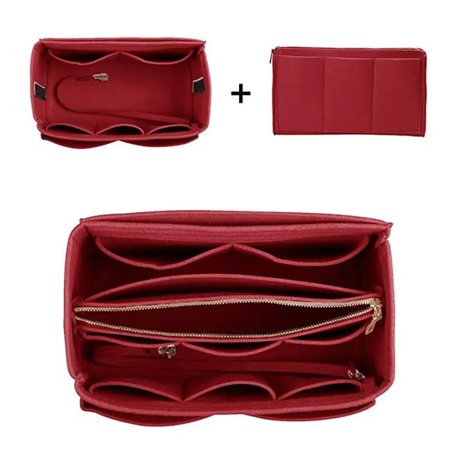 Trousse de Maquillage Multi-Poches en Feutre — Organisateur Cosmétique Femme | 4 Coloris, 3 Tailles