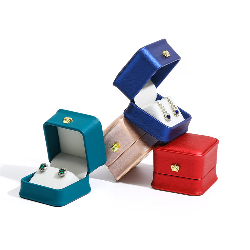 Earring Jewelry Box — Premium PU Leather, Elegant Gift Packaging | 8 Colors