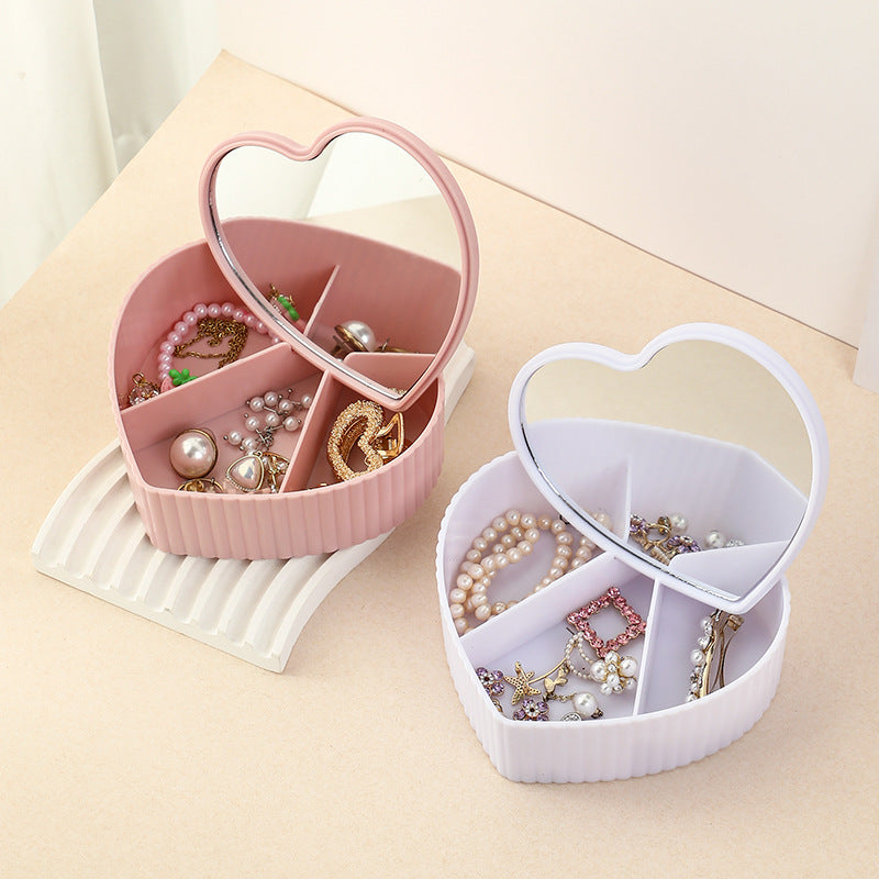 Boîte à Bijoux Luxe avec Miroir — Grande Capacité, Multi-Compartiments, 5 Coloris