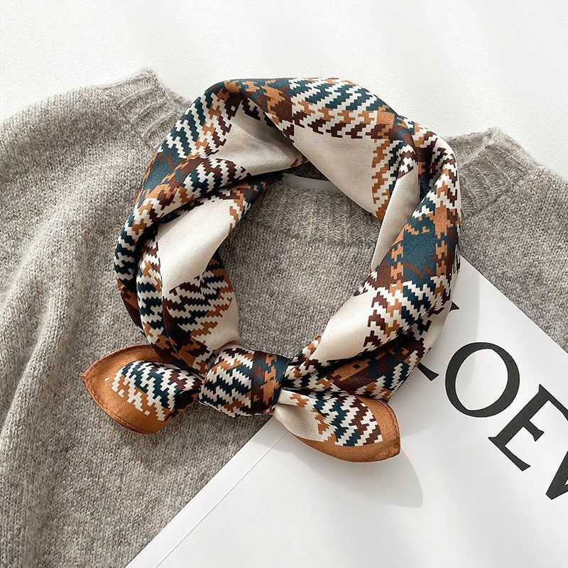 Natural Silk Square Scarf — Headband & Neckwear, Fashion, 53x53cm | 20 Colors