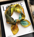 Foulard Carré en Soie Naturelle — Multifonction, Bandeau & Foulard, 53x53cm | 4 Coloris
