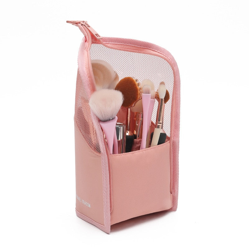 Trousse de Maquillage Debout Transparente — Porte-Pinceaux & Organisateur Voyage | 2 Coloris