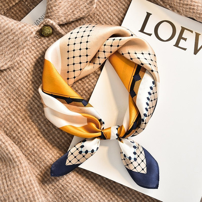 Natural Silk Square Scarf — Headband & Neckwear, Fashion, 53x53cm | 20 Colors