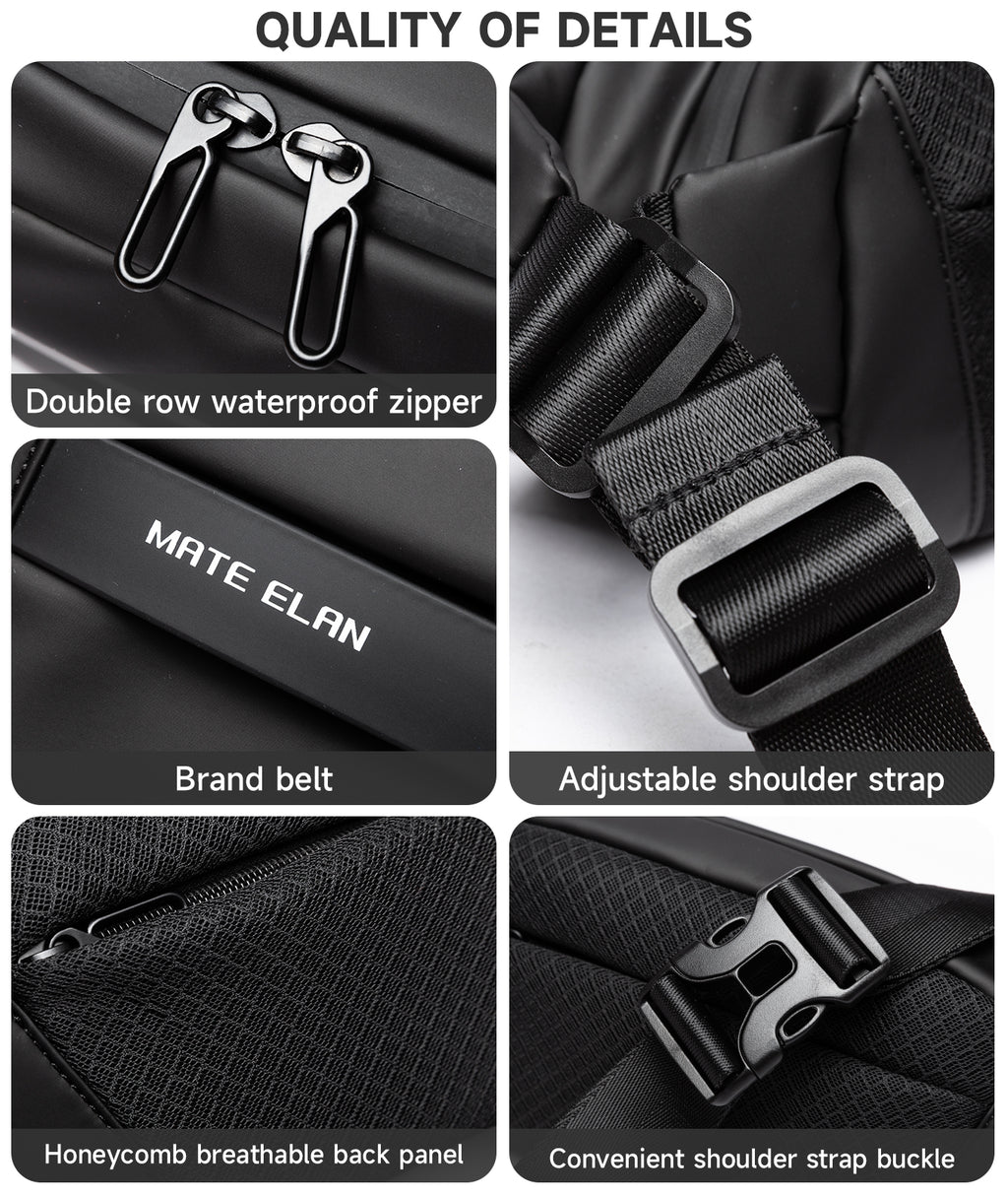 Sac Bandoulière Homme en PVC Noir — 4 Modèles