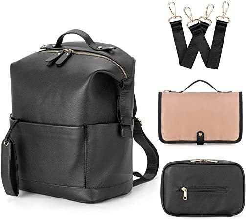 Sac Maman & Bébé Grande Capacité — Cuir PU, Sac à Dos | 4 Coloris