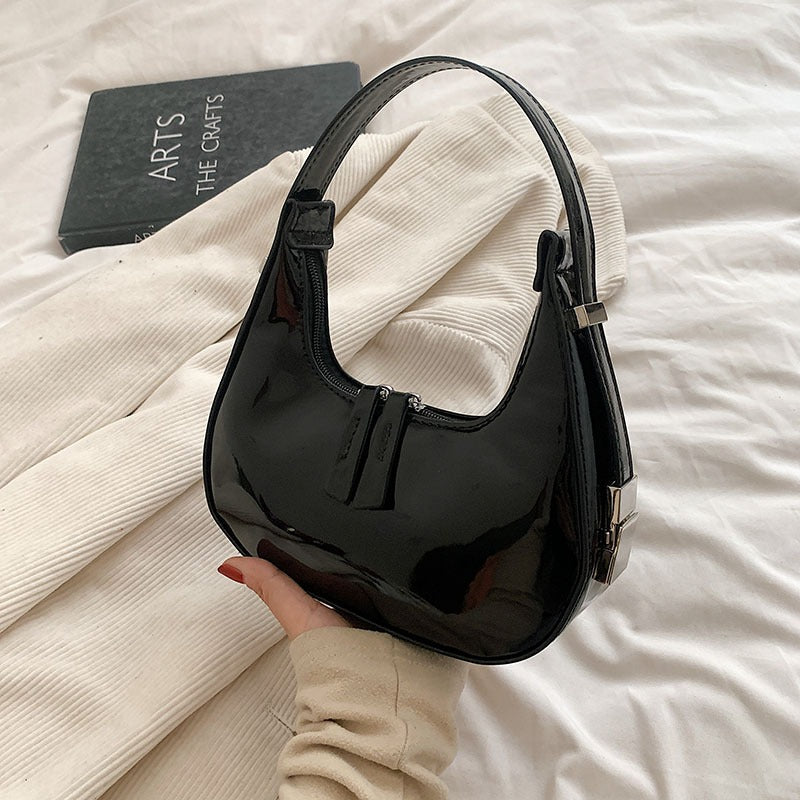 Small Faux Leather Underarm Bag — 4 Colors
