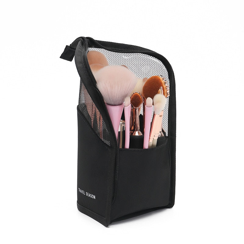 Trousse de Maquillage Debout Transparente — Porte-Pinceaux & Organisateur Voyage | 2 Coloris