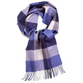 Blue Alpaca Plaid Scarf