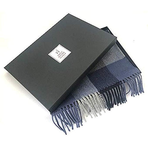 Blue Alpaca Plaid Scarf