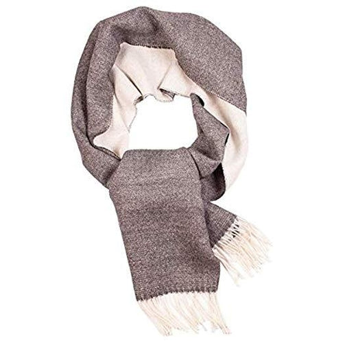 Grey and White Reversible Alpaca Scarf