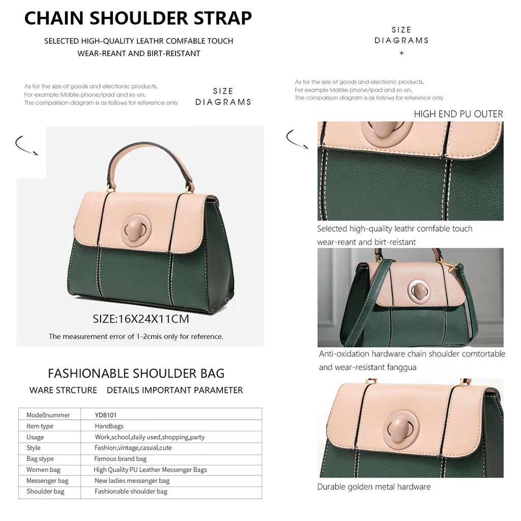 Faux Leather Handbag — 6 Colors