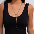 Y-Shaped Pearl Necklace — Cross & Fringe Design, Trendy Style, Women | 2 Colors, 2 Models