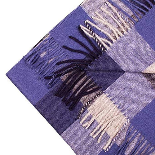 Blue Alpaca Plaid Scarf