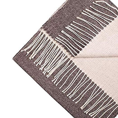 Grey and White Reversible Alpaca Scarf