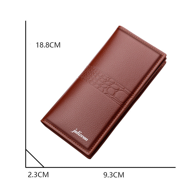 Portefeuille long homme à rabat et fermeture magnétique — 2 Coloris
