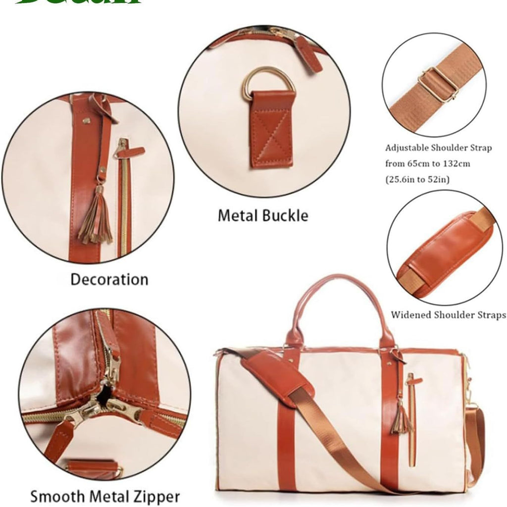 Grand Sac de Voyage Femme à Motif Tressé — 7 Coloris