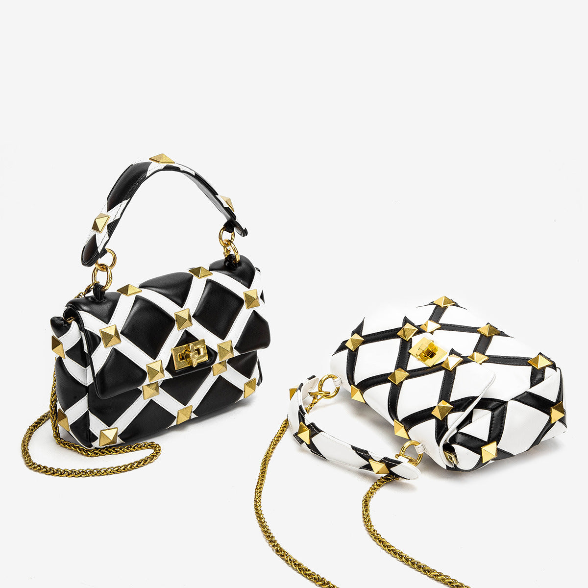 Sac à Main à Carreaux en Similicuir | 2 Coloris
