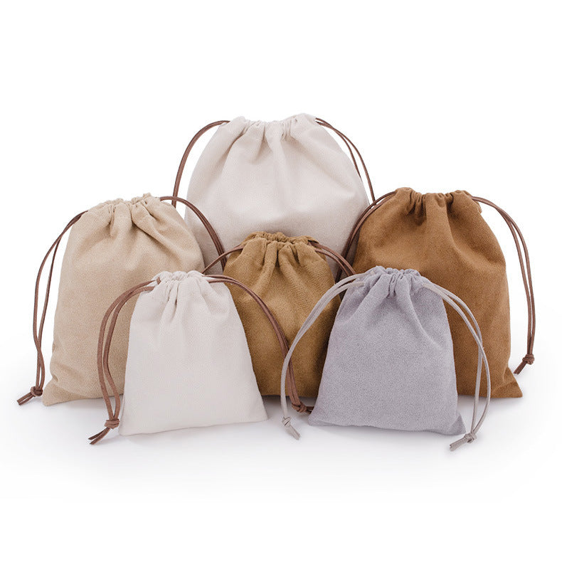 Pochon de Rangement Effet Suédé à Cordon — 7 Coloris, 4 Tailles