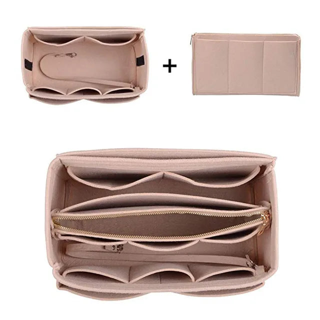 Trousse de Maquillage Multi-Poches en Feutre — Organisateur Cosmétique Femme | 4 Coloris, 3 Tailles