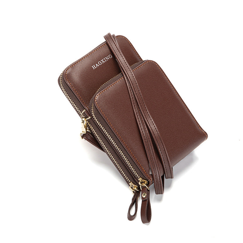 Men's Vertical Faux Leather Crossbody Bag — Black or Coffee