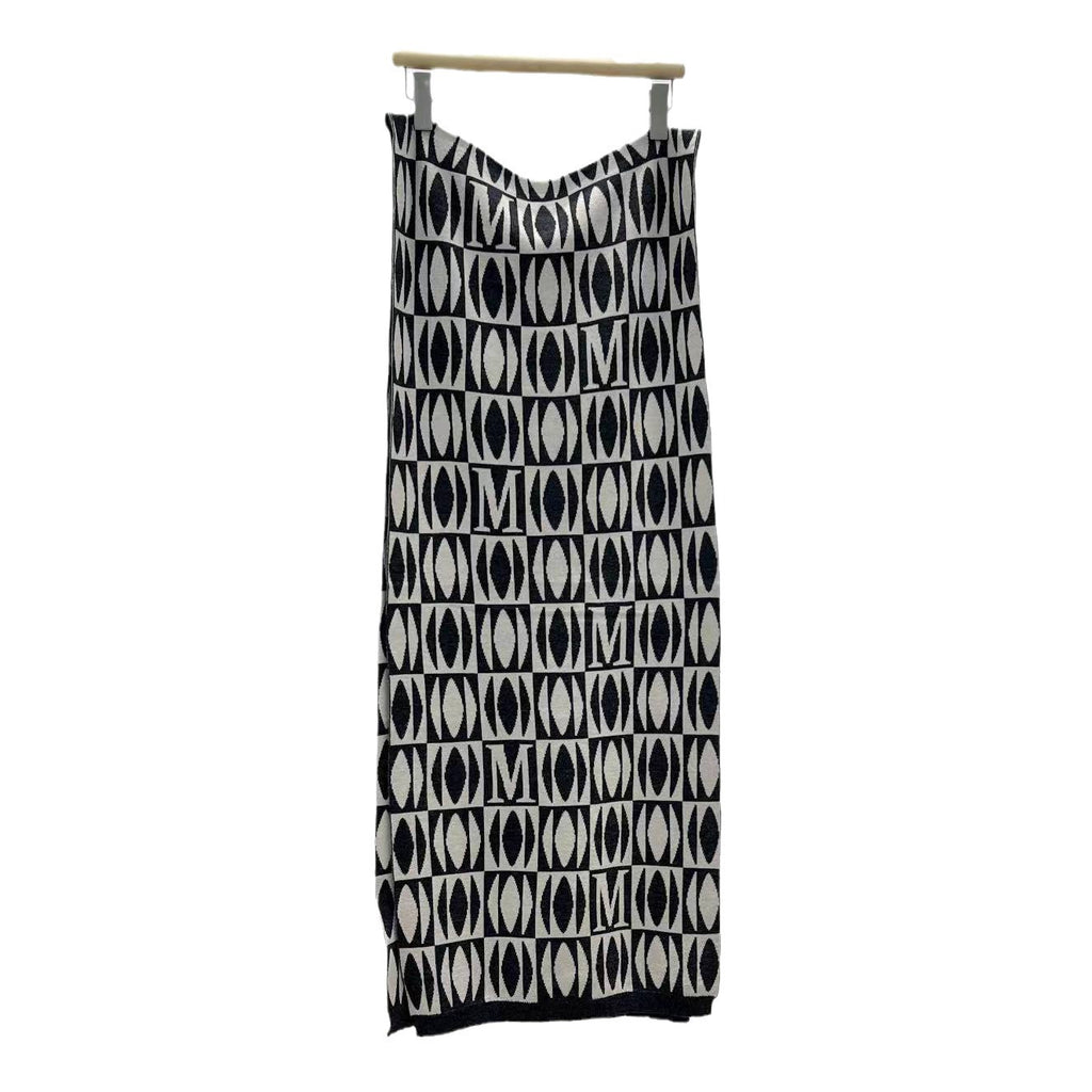 Écharpe Jacquard Géométrique — Cachemire & Laine, Double Face