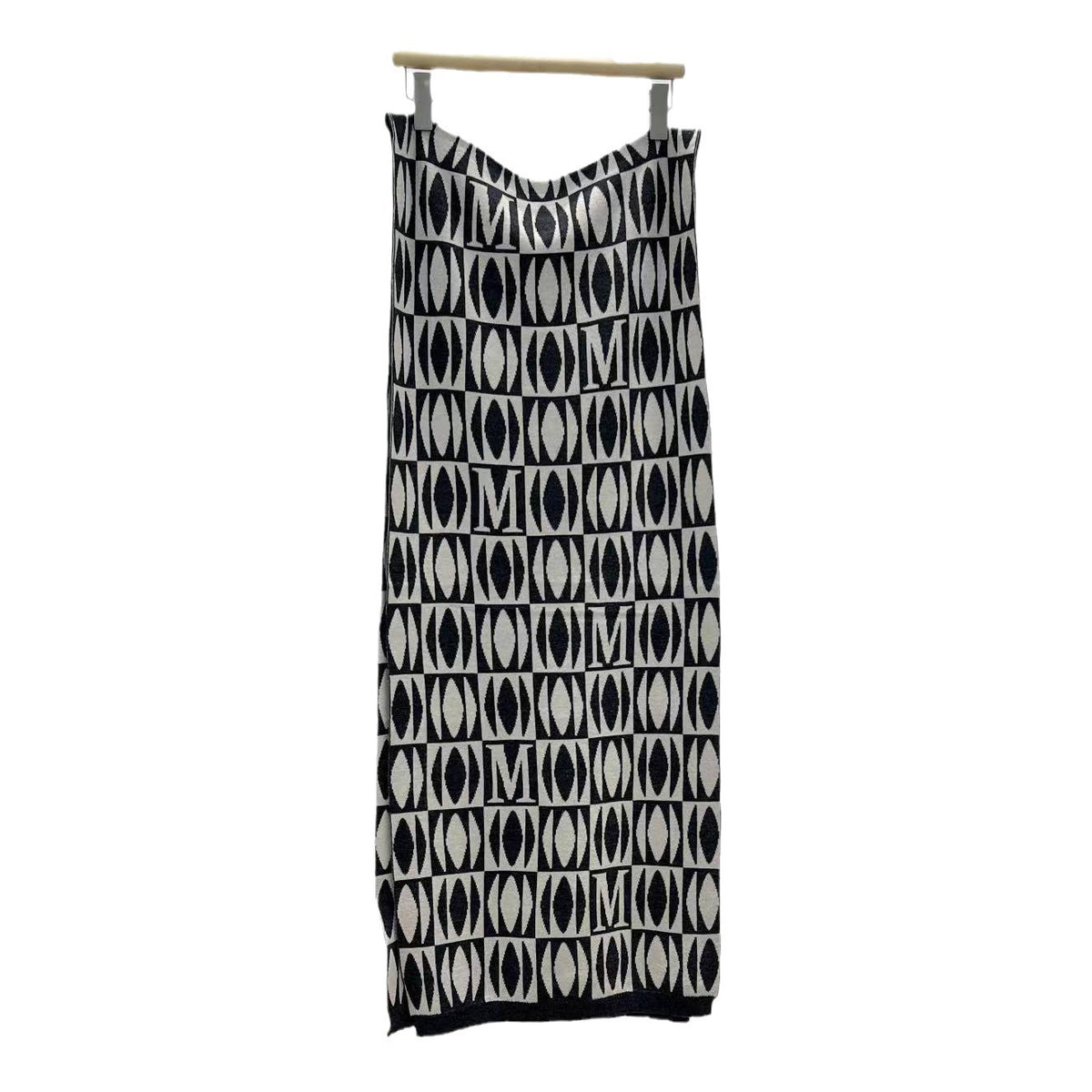 Écharpe Jacquard Géométrique — Cachemire & Laine, Double Face