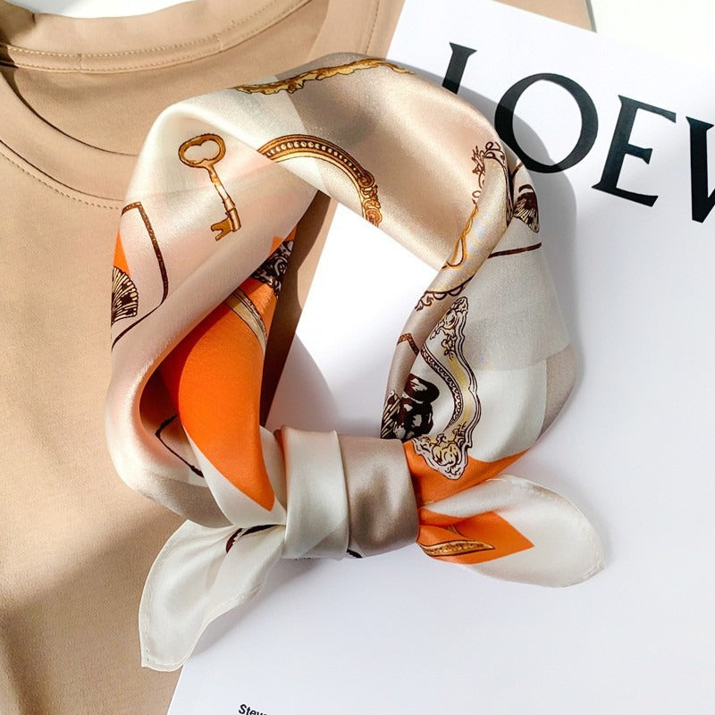 Natural Silk Square Scarf — Headband & Neckwear, Fashion, 53x53cm | 20 Colors