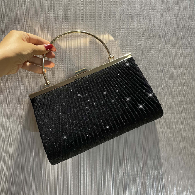 Shimmering Pleated Evening Clutch — 3 Colors