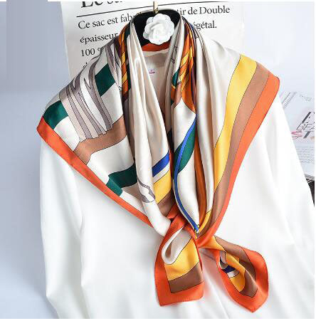 Natural Silk Square Scarf — European Style, All Seasons, Women's | 8 Colors