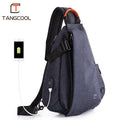 Korean Style Men's Messenger Bag — Waterproof Oxford, Shoulder Strap | 2 Colors