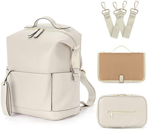 Sac Maman & Bébé Grande Capacité — Cuir PU, Sac à Dos | 4 Coloris