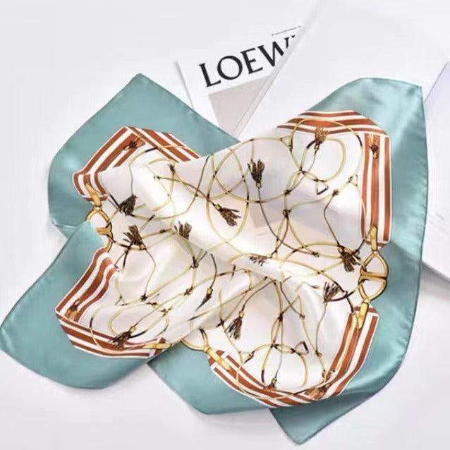 Natural Silk Square Scarf — Headband & Neckwear, Fashion, 53x53cm | 20 Colors