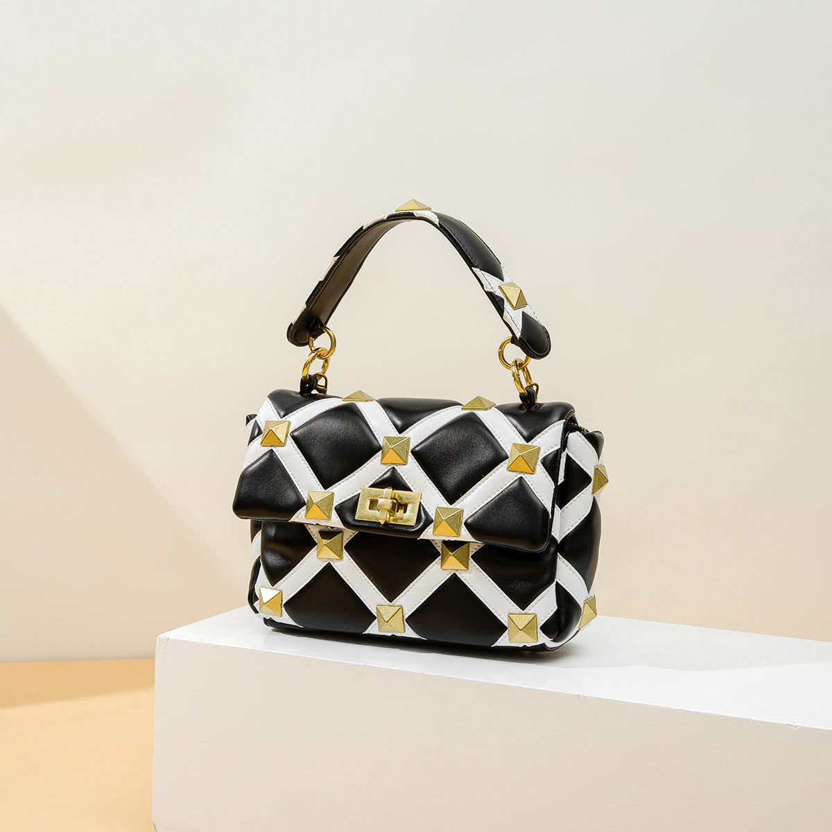 Sac à Main à Carreaux en Similicuir | 2 Coloris