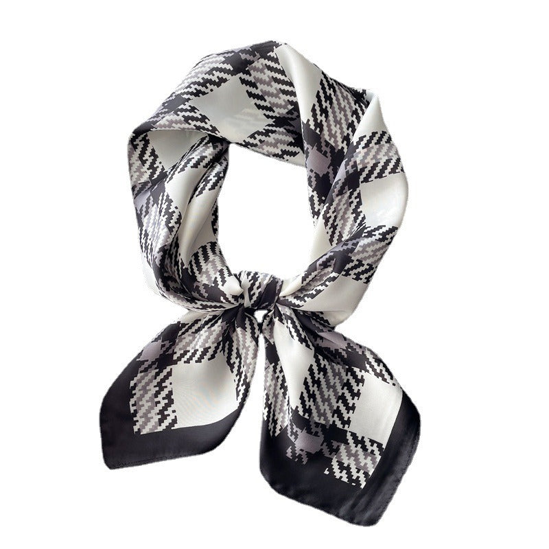 Square Plaid Scarf — Polyester, Professional Style, 70x70cm, Women's | 2 Colors