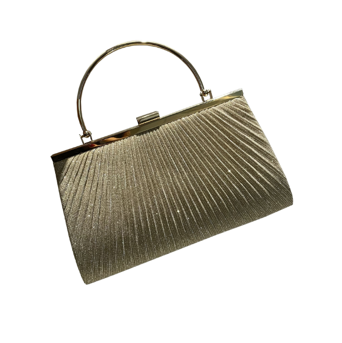 Pochette de Soirée Plissée Brillante — 3 Coloris