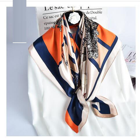 Natural Silk Square Scarf — European Style, All Seasons, Women's | 8 Colors