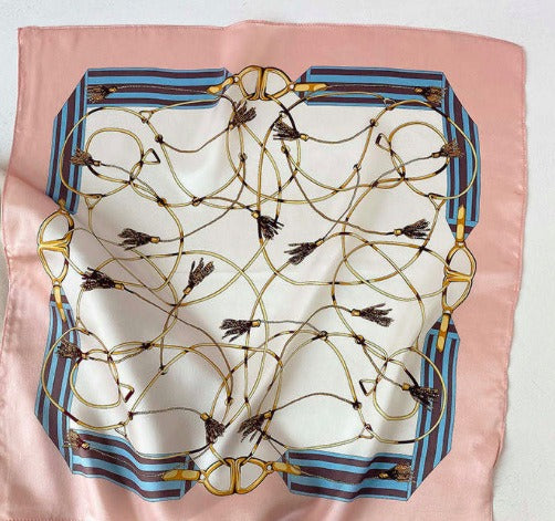 Natural Silk Square Scarf — Headband & Neckwear, Fashion, 53x53cm | 20 Colors