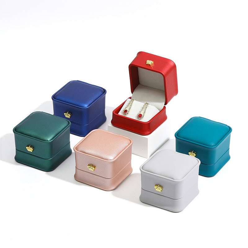 Earring Jewelry Box — Premium PU Leather, Elegant Gift Packaging | 8 Colors